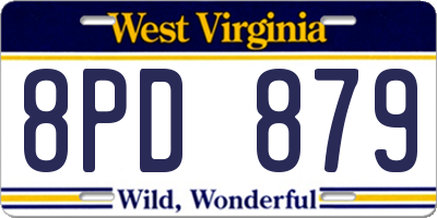 WV license plate 8PD879