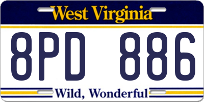 WV license plate 8PD886