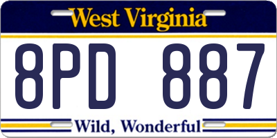 WV license plate 8PD887