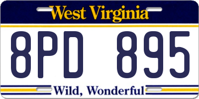 WV license plate 8PD895