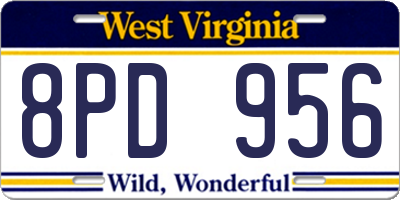 WV license plate 8PD956