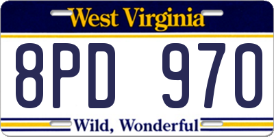 WV license plate 8PD970