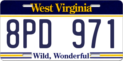 WV license plate 8PD971