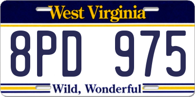 WV license plate 8PD975