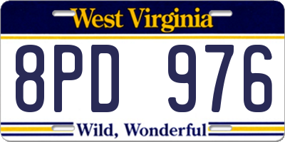 WV license plate 8PD976