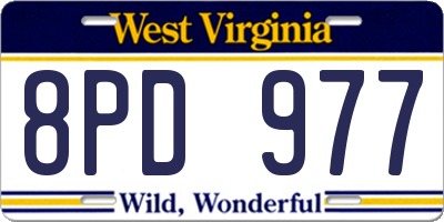 WV license plate 8PD977