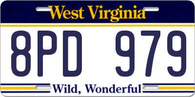 WV license plate 8PD979