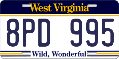 WV license plate 8PD995