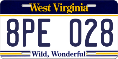 WV license plate 8PE028
