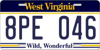 WV license plate 8PE046