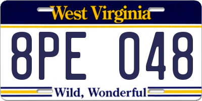 WV license plate 8PE048
