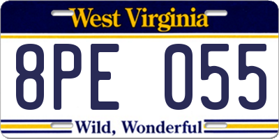 WV license plate 8PE055