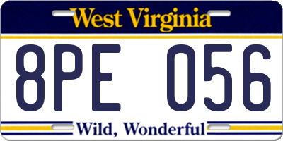 WV license plate 8PE056