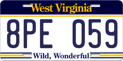 WV license plate 8PE059
