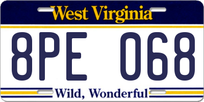 WV license plate 8PE068