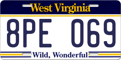 WV license plate 8PE069