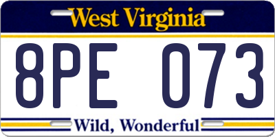 WV license plate 8PE073