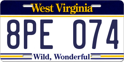 WV license plate 8PE074