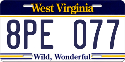 WV license plate 8PE077