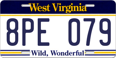 WV license plate 8PE079