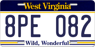 WV license plate 8PE082