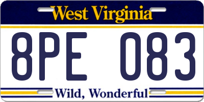 WV license plate 8PE083