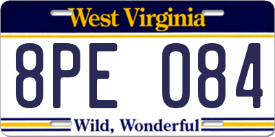 WV license plate 8PE084