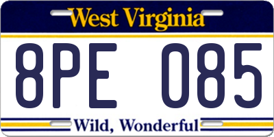 WV license plate 8PE085
