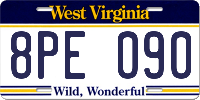 WV license plate 8PE090
