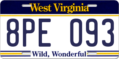 WV license plate 8PE093