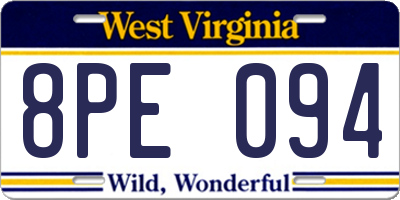 WV license plate 8PE094
