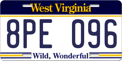 WV license plate 8PE096