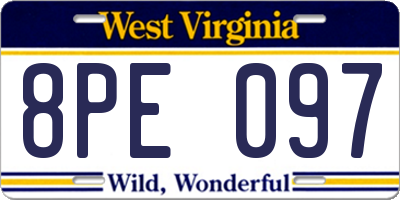 WV license plate 8PE097