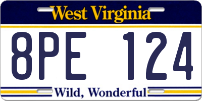 WV license plate 8PE124