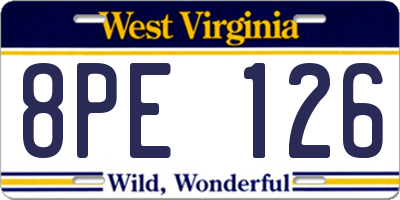 WV license plate 8PE126