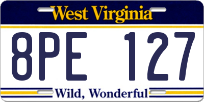 WV license plate 8PE127