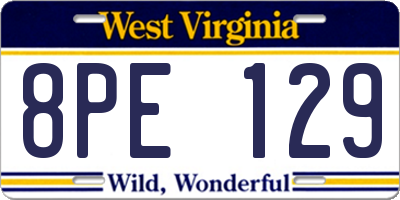 WV license plate 8PE129