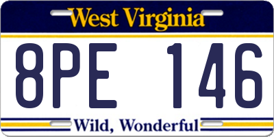 WV license plate 8PE146