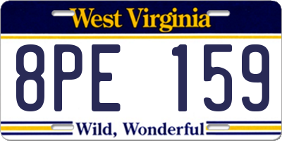 WV license plate 8PE159