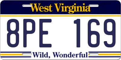WV license plate 8PE169