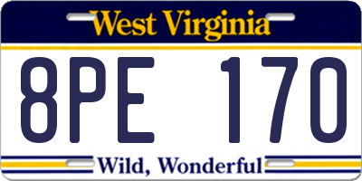 WV license plate 8PE170