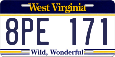 WV license plate 8PE171