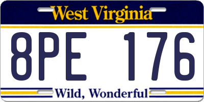 WV license plate 8PE176