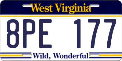 WV license plate 8PE177