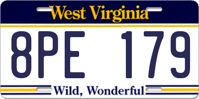WV license plate 8PE179