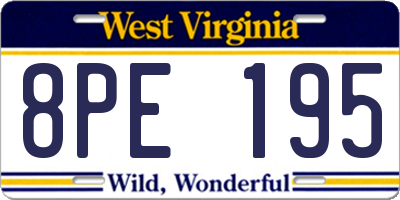 WV license plate 8PE195
