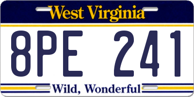 WV license plate 8PE241