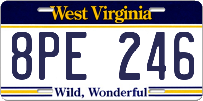 WV license plate 8PE246