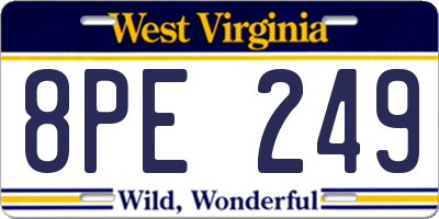 WV license plate 8PE249