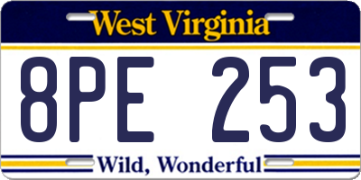 WV license plate 8PE253